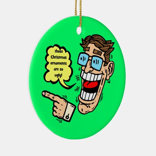 grappige kerstversiering keramisch ornament (Rechts)