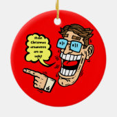 grappige kerstversiering keramisch ornament (Achterkant)