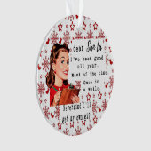 Grappige Kerstversiering Retro Beste Vriend Santa Ornament (voorkant)