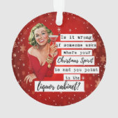 Grappige Kerstversiering Retro Beste Vriendin Alco Ornament (achterkant)