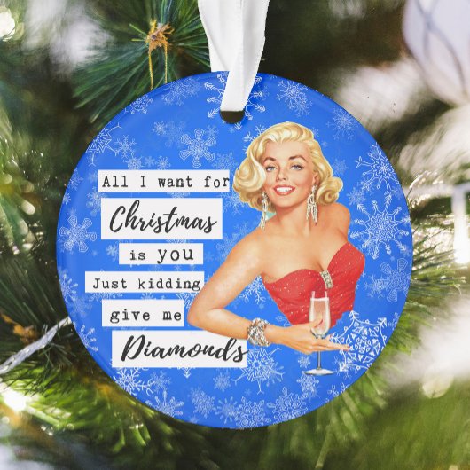 Grappige Kerstversiering Retro Beste Vriendin Diam Ornament