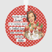 Grappige Kerstversiering Retro Beste Vriendin Koek Ornament (achterkant)