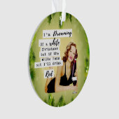 Grappige Kerstversiering Retro Beste Vriendin Wit Ornament (voorkant)