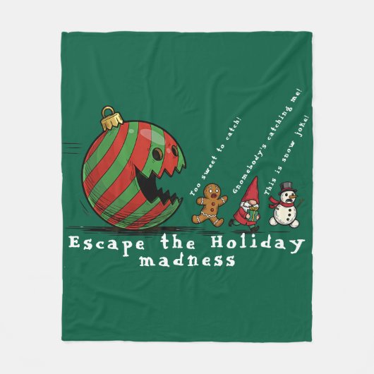 Grappige Kerstversiering Vakantie Fleece Deken (Voorkant)
