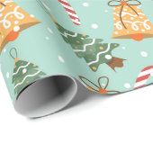 Grappige kerstversieringen en vakantie-iconen cadeaupapier (Rol Hoek)