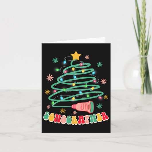 Grappige Kerstvibes Sonograaf Echografie Kaart (Voorkant)