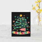 Grappige Kerstvibes Sonograaf Echografie Kaart (Gele Bloem)