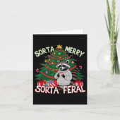 Grappige Kerstwasbeer Sorta Vrolijk Sorta Santa Fe Kaart (Voorkant)