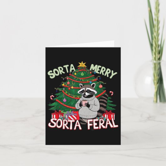 Grappige Kerstwasbeer Sorta Vrolijk Sorta Santa Fe Kaart (Voorkant)