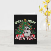 Grappige Kerstwasbeer Sorta Vrolijk Sorta Santa Fe Kaart (Gele Bloem)