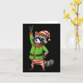 Grappige Kerstwasbeer verkleed als Elf met zonnebr Kaart (Gele Bloem)