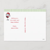 Grappige kerstwijn feestdagenkaart (Achterkant)