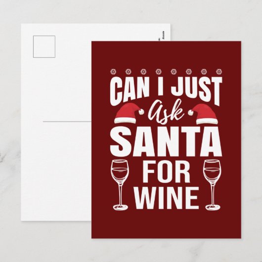 grappige kerstwijnliefhebbers feestdagenkaart (Voorkant / Achterkant)