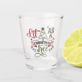 grappige kerstwoordkunst shot glas (Voorkant)