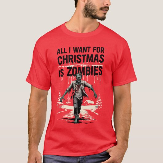 Grappige kerstzombies voor de kerst t-shirt (Voorkant)