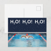 grappige kerstzwemmer briefkaart (Voorkant / Achterkant)