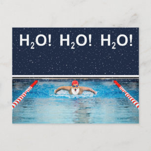 grappige kerstzwemmer briefkaart