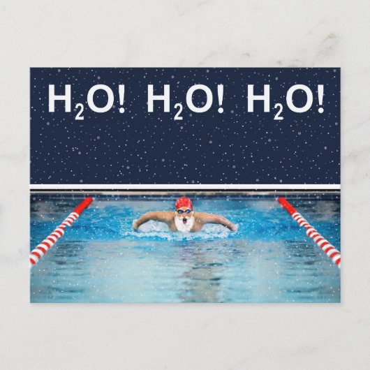 grappige kerstzwemmer briefkaart (Voorkant)