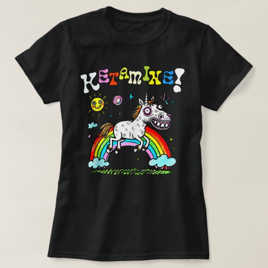 GRAPPIGE KETAMINE PAARD T-SHIRT (Design voorkant)
