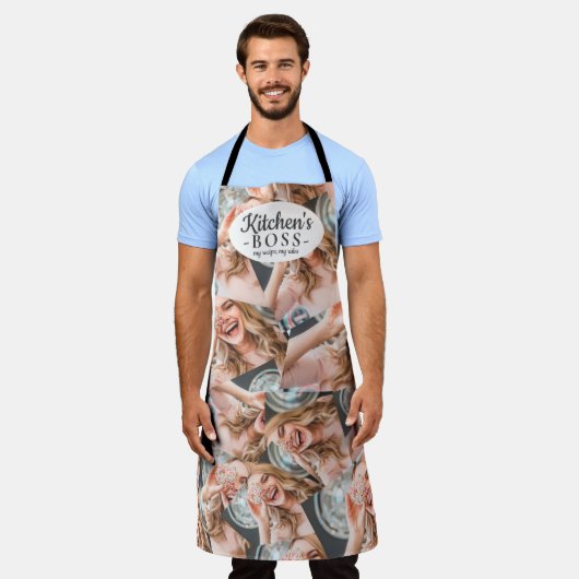 Grappige keuken baas citeren coole foto grid colla schort (Gedragen)