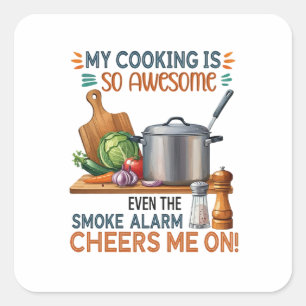 Grappige keuken offerte ontwerp (2) vierkante sticker