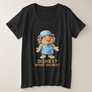 Grappige keuken trol - gerechten? Welke gerechten? Grote Maat T-shirt