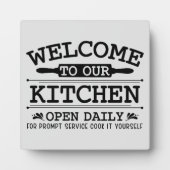 grappige keuken welkom koken uzelf woord kunst fotoplaat (Voorkant)