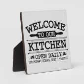 grappige keuken welkom koken uzelf woord kunst fotoplaat (Voorkant)