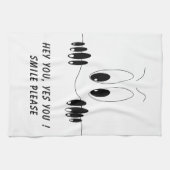 Grappige keukenhanddoek Curiosity Eyes - aangepast (Horizontaal)