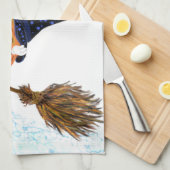 Grappige keukenhanddoek Halloween Heksenpompoen Vl (Quarter Fold)