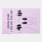 Grappige keukenhanddoek met Curiosity Eyes - Smile (Horizontaal)