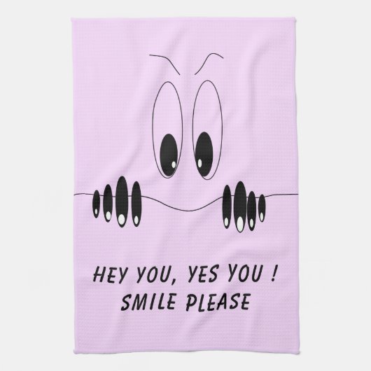 Grappige keukenhanddoek met Curiosity Eyes - Smile (Verticaal)