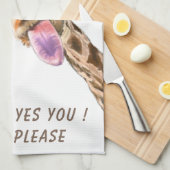 Grappige keukenhanddoek met speelse Giraffe - Smil (Quarter Fold)