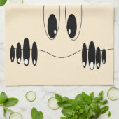 Grappige keukenhanddoek met speelse ogen (Gevouwen)