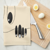 Grappige keukenhanddoek met speelse ogen (Quarter Fold)