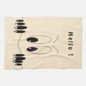 Grappige keukenhanddoek met speelse ogen (Horizontaal)