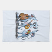 Grappige keukenhanddoek Romantische Muis Muziek Ba (Horizontaal)