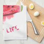 Grappige Keukenhanddoek Rood Zoet Sappig Watermelo (Quarter Fold)