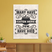 grappige keukenkunst faux Burlap Canvas Afdruk (Insitu (Woonkamer))