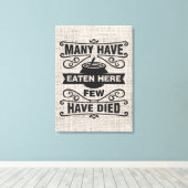 grappige keukenkunst faux Burlap Canvas Afdruk (Insitu (Houten vloer))