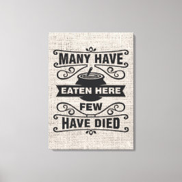 grappige keukenkunst faux Burlap Canvas Afdruk