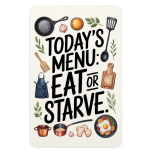 Grappige keukenmagneet - Het menu van vandaag: ete Magneet