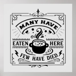 grappige keukenwoordkunst poster