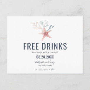 Grappige Key West Beach Bruiloft Save the Dates Aankondigingskaart