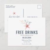 Grappige Key West Beach Bruiloft Save the Dates Aankondigingskaart (Voorkant / Achterkant)