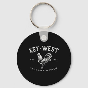 Grappige Key West Haan Kip Zonsopgang Vissen Visse Sleutelhanger