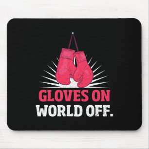 Grappige kickboks handschoenen op wereld uit boksh muismat