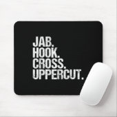 Grappige kickboksen Jab Hook Cross Uppercut  Muismat (Met muis)