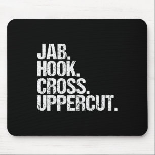 Grappige kickboksen Jab Hook Cross Uppercut Muismat