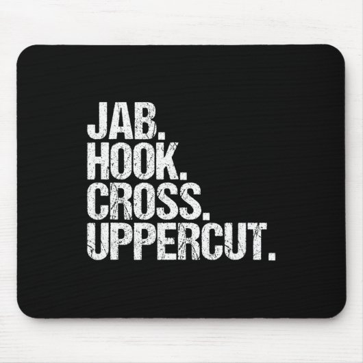 Grappige kickboksen Jab Hook Cross Uppercut  Muismat (Voorkant)